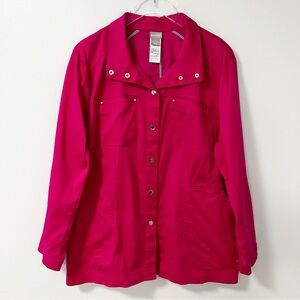 Chicos | Hot Pink Snap Front Jacket 3